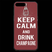 Coque iPhone 7 Plus Premium Keep Calm Drink Champagne Brique