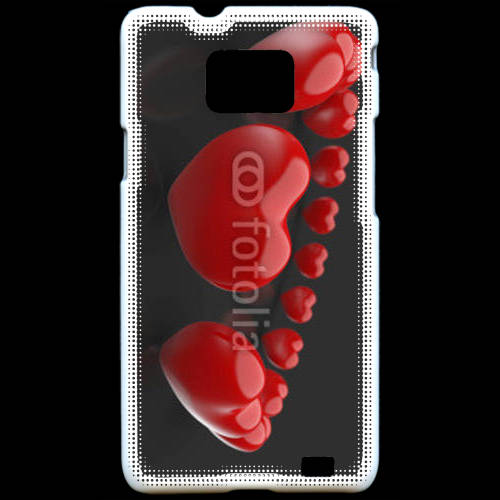 Coque Samsung Galaxy S2 Bracelet de coeur