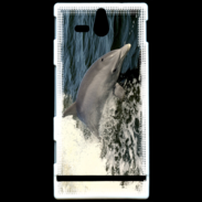 Coque SONY Xperia U Coque Dauphin et vague