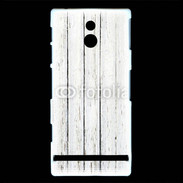 Coque Sony Xperia P Aspect bois blanc vieilli
