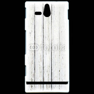 Coque SONY Xperia U Aspect bois blanc vieilli