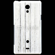 Coque Sony Xperia T Aspect bois blanc vieilli