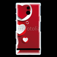 Coque Sony Xperia P Cœur en porcelaine