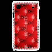 Coque Samsung Galaxy S Capitonnage cuir rouge