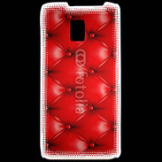 Coque LG P990 Capitonnage cuir rouge