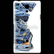 Coque Sony Xperia T Pile de jean's