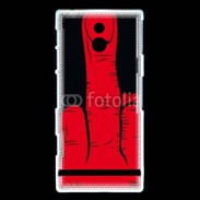 Coque Sony Xperia P Red hand show fuck