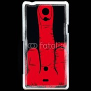 Coque Sony Xperia T Red hand show fuck