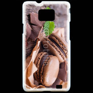 Coque Samsung Galaxy S2 Macaron chocolat 