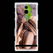 Coque Sony Xperia P Macaron chocolat 