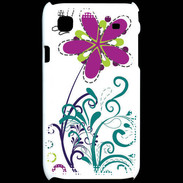 Coque Samsung Galaxy S motif floral bleu