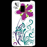 Coque LG P990 motif floral bleu