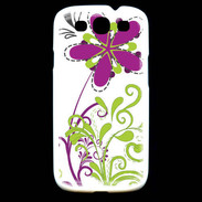 Coque Samsung Galaxy S3 motif floral vert