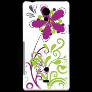 Coque Sony Xperia T motif floral vert