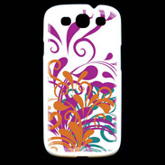 Coque Samsung Galaxy S3 motif floral orange