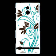 Coque Sony Xperia P motif floral bleu clair