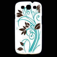 Coque Samsung Galaxy S3 motif floral bleu clair