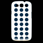 Coque Samsung Galaxy S3 pois bleu foncé