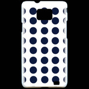 Coque Samsung Galaxy S2 pois bleu marine