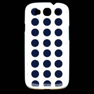 Coque Samsung Galaxy S3 pois bleu marine