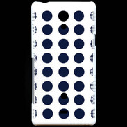 Coque Sony Xperia T pois bleu marine