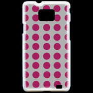 Coque Samsung Galaxy S2 pois gris & framboise