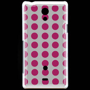Coque Sony Xperia T pois gris & framboise