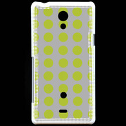 Coque Sony Xperia T pois gris & vert
