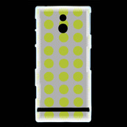 Coque Sony Xperia P pois gris & vert