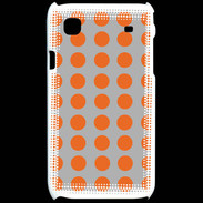 Coque Samsung Galaxy S pois gris & orange