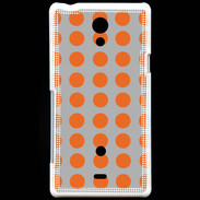 Coque Sony Xperia T pois gris & orange