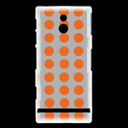 Coque Sony Xperia P pois gris & orange