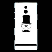 Coque Sony Xperia P chapeau moustache