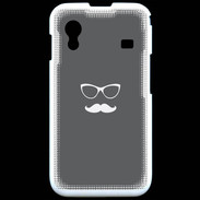 Coque Samsung ACE S5830 moustache gris & blanc