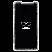 Coque LG P990 moustache noir & blanc