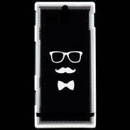 Coque SONY Xperia U moustache & noeud 1