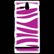 Coque SONY Xperia U zèbre rose & blanc