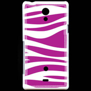 Coque Sony Xperia T zèbre rose & blanc