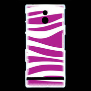 Coque Sony Xperia P zèbre rose & blanc
