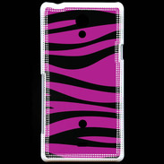 Coque Sony Xperia T zèbre rose & noir