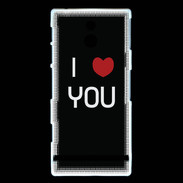 Coque Sony Xperia P I love you noir