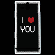 Coque SONY Xperia U I love you noir