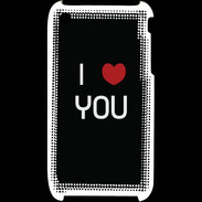 Coque iPhone 3G / 3GS I love you noir