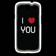 Coque Samsung Galaxy S3 I love you noir