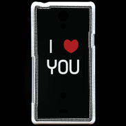 Coque Sony Xperia T I love you noir
