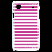 Coque Samsung Galaxy S rayures blanches et roses