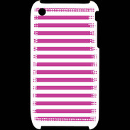 Coque iPhone 3G / 3GS rayures blanches et roses