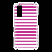 Coque Samsung Player One rayures blanches et roses