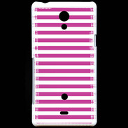 Coque Sony Xperia T rayures blanches et roses