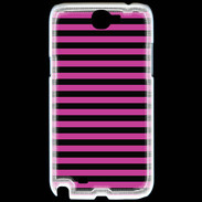 Coque Samsung Galaxy Note 2 rayures noires et roses